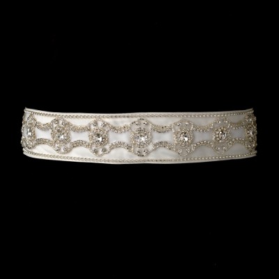 Sparkling Bridal Sash: Bugle Beads & Crystals